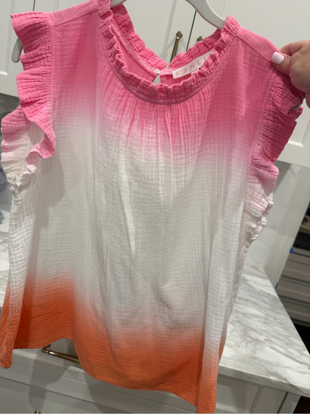 Karlie Pink Ruffle-Trim Top